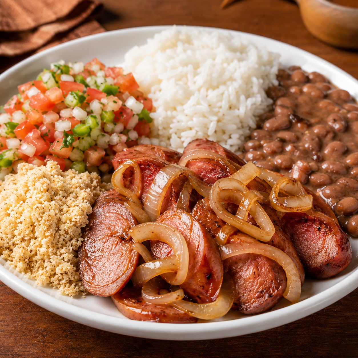Linguiça acebolada