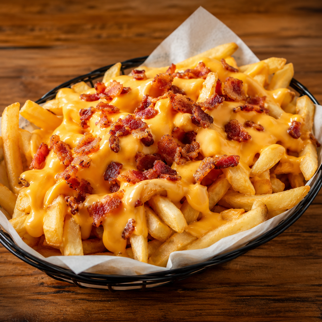 Batata com cheddar e bacon